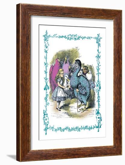 Alice in Wonderland: Dodo Gives Alice a Thimble-John Tenniel-Framed Art Print