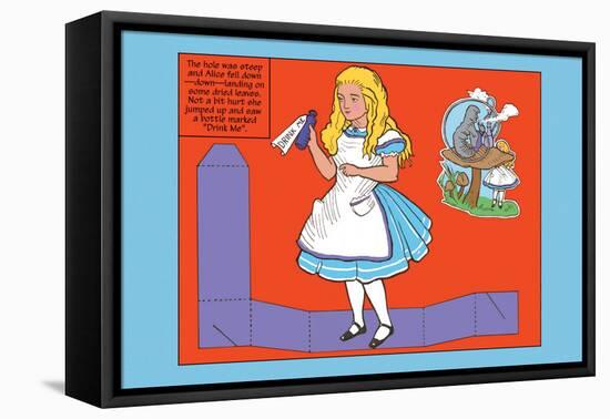 Alice in Wonderland: Drink Me-John Tenniel-Framed Stretched Canvas