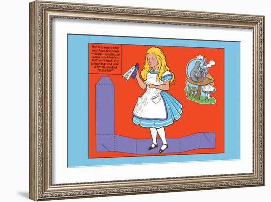 Alice in Wonderland: Drink Me-John Tenniel-Framed Art Print