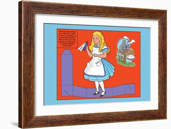 Alice in Wonderland: Drink Me-John Tenniel-Framed Art Print