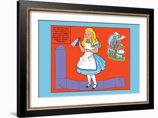 Alice in Wonderland: Drink Me-John Tenniel-Framed Art Print