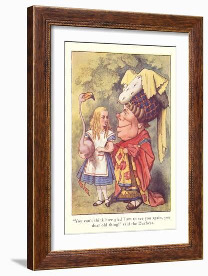 Alice in Wonderland, Duchess and Flamingo-null-Framed Art Print