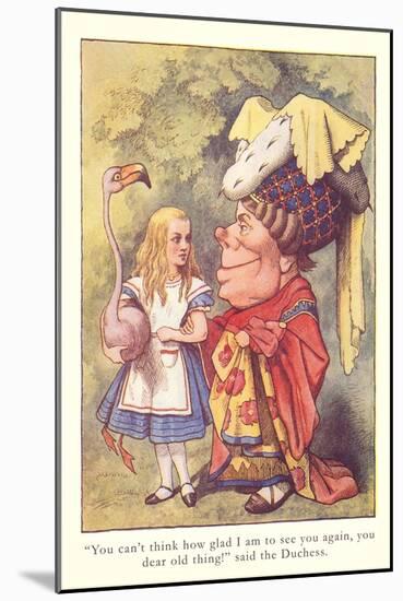 Alice in Wonderland, Duchess and Flamingo-null-Mounted Art Print