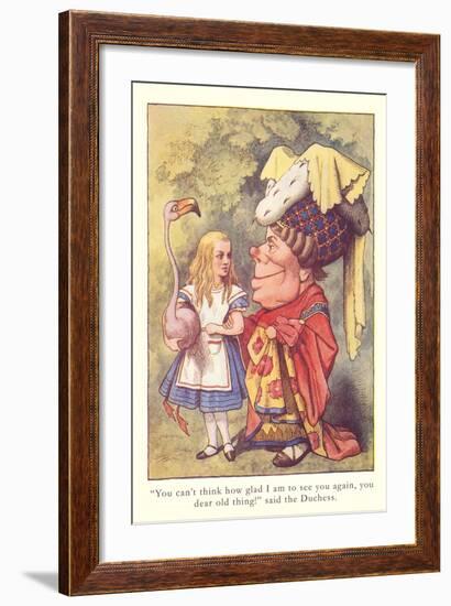 Alice in Wonderland, Duchess and Flamingo-null-Framed Art Print