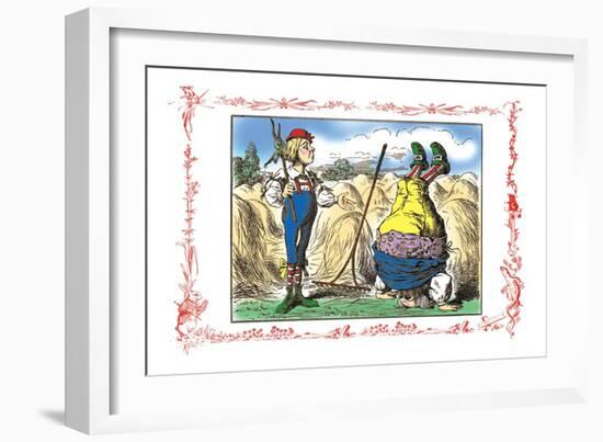 Alice in Wonderland: Father William and the Young Man-John Tenniel-Framed Art Print