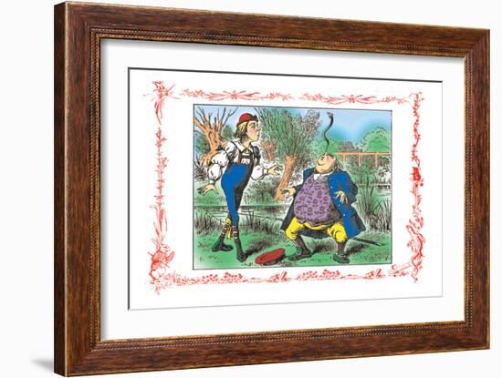 Alice in Wonderland: Father William Balances an Eel-John Tenniel-Framed Art Print