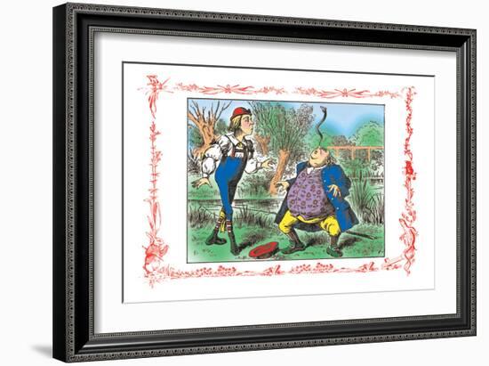 Alice in Wonderland: Father William Balances an Eel-John Tenniel-Framed Art Print