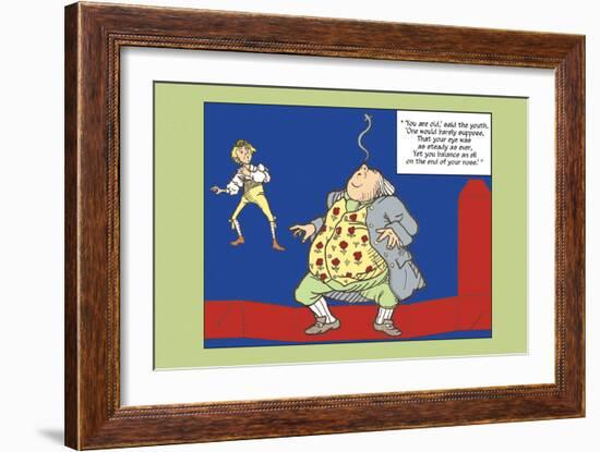 Alice in Wonderland: Father William Balances an Eel-John Tenniel-Framed Art Print