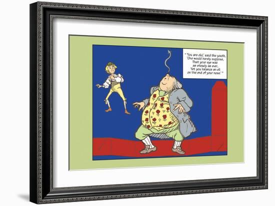 Alice in Wonderland: Father William Balances an Eel-John Tenniel-Framed Art Print