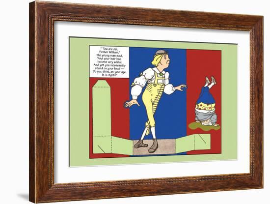 Alice in Wonderland: Father William Stands on His Head-John Tenniel-Framed Art Print