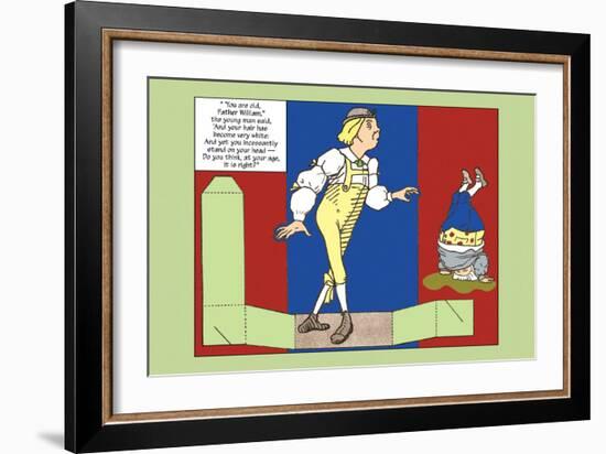 Alice in Wonderland: Father William Stands on His Head-John Tenniel-Framed Art Print