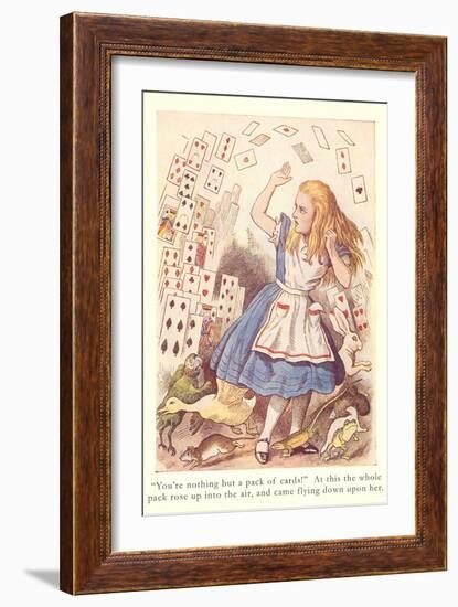 Alice in Wonderland, Flying Cards-null-Framed Art Print