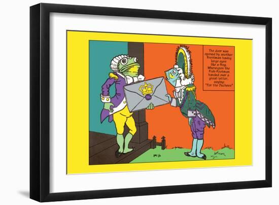 Alice in Wonderland: Frontman and Footman-John Tenniel-Framed Art Print