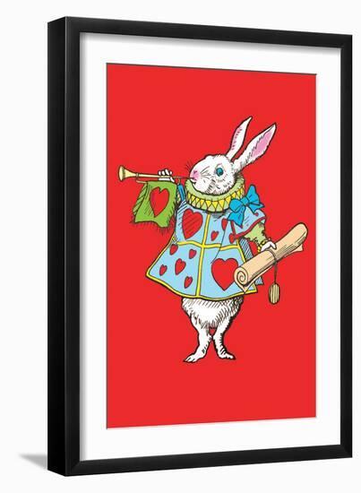 Alice in Wonderland: Horn and Hearts-John Tenniel-Framed Art Print