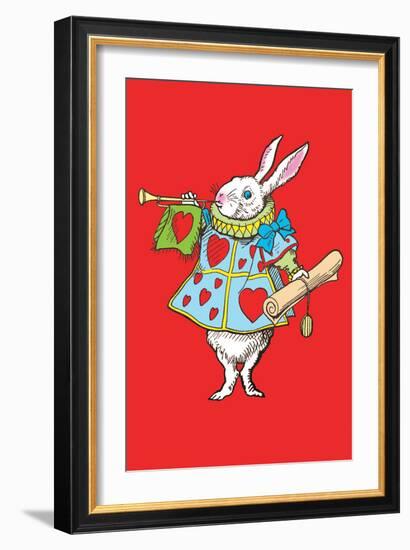 Alice in Wonderland: Horn and Hearts-John Tenniel-Framed Art Print