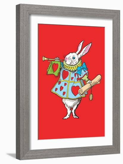 Alice in Wonderland: Horn and Hearts-John Tenniel-Framed Art Print