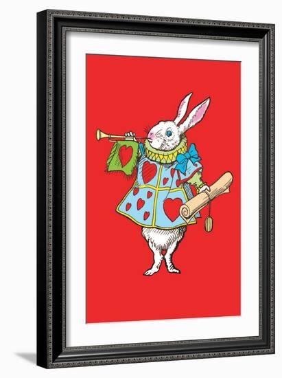 Alice in Wonderland: Horn and Hearts-John Tenniel-Framed Art Print