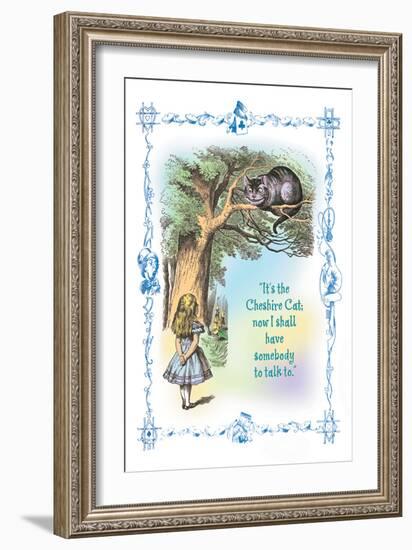 Alice in Wonderland: It's the Cheshire Cat-John Tenniel-Framed Art Print