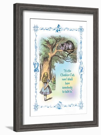 Alice in Wonderland: It's the Cheshire Cat-John Tenniel-Framed Art Print