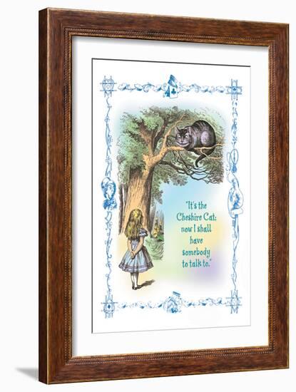 Alice in Wonderland: It's the Cheshire Cat-John Tenniel-Framed Art Print