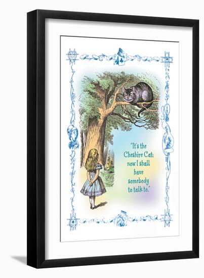 Alice in Wonderland: It's the Cheshire Cat-John Tenniel-Framed Art Print