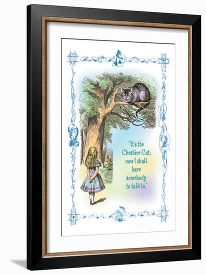 Alice in Wonderland: It's the Cheshire Cat-John Tenniel-Framed Art Print