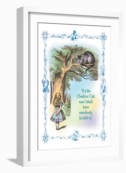 Alice in Wonderland: It's the Cheshire Cat-John Tenniel-Framed Art Print