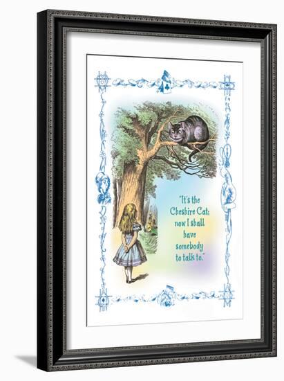 Alice in Wonderland: It's the Cheshire Cat-John Tenniel-Framed Art Print