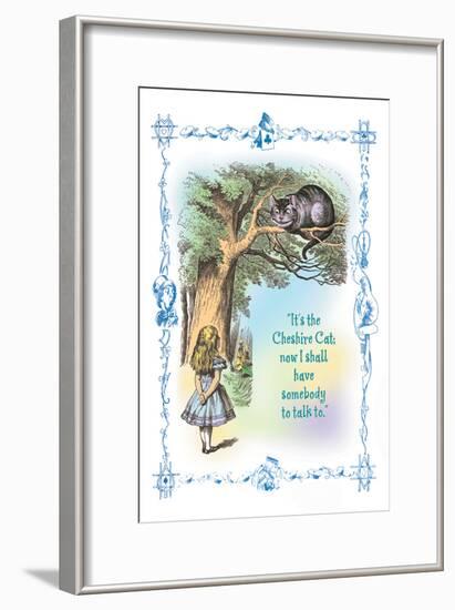 Alice in Wonderland: It's the Cheshire Cat-John Tenniel-Framed Art Print