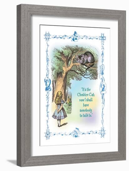 Alice in Wonderland: It's the Cheshire Cat-John Tenniel-Framed Art Print