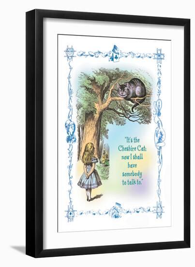 Alice in Wonderland: It's the Cheshire Cat-John Tenniel-Framed Art Print