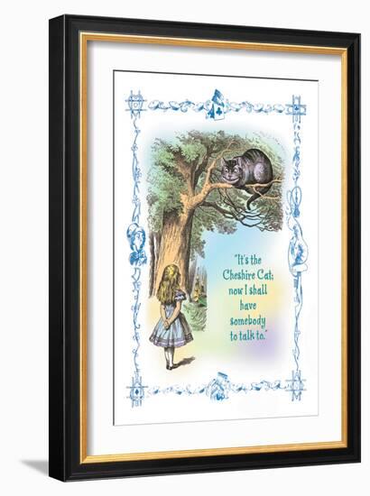 Alice in Wonderland: It's the Cheshire Cat-John Tenniel-Framed Art Print