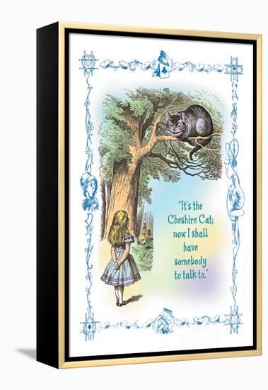 Alice in Wonderland: It's the Cheshire Cat-John Tenniel-Framed Stretched Canvas