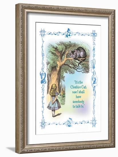 Alice in Wonderland: It's the Cheshire Cat-John Tenniel-Framed Premium Giclee Print