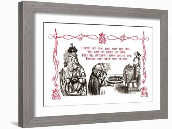 Alice in Wonderland: King and Tarts-John Tenniel-Framed Art Print