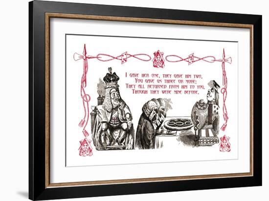 Alice in Wonderland: King and Tarts-John Tenniel-Framed Art Print