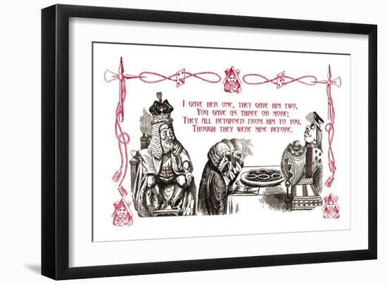 Alice in Wonderland: King and Tarts-John Tenniel-Framed Art Print