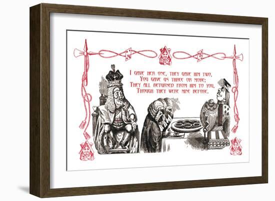 Alice in Wonderland: King and Tarts-John Tenniel-Framed Art Print