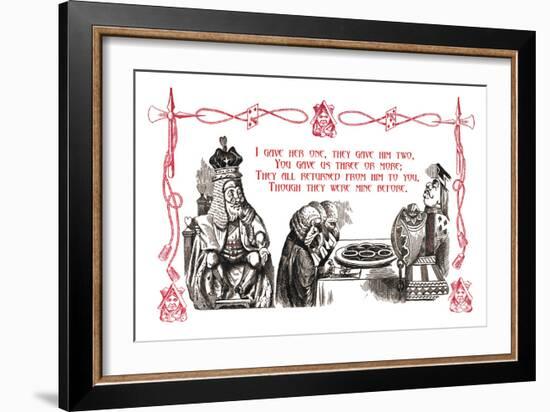 Alice in Wonderland: King and Tarts-John Tenniel-Framed Art Print