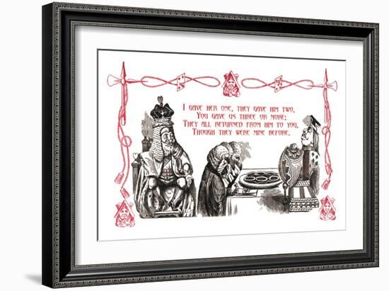 Alice in Wonderland: King and Tarts-John Tenniel-Framed Art Print