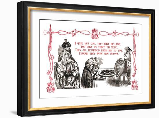 Alice in Wonderland: King and Tarts-John Tenniel-Framed Art Print