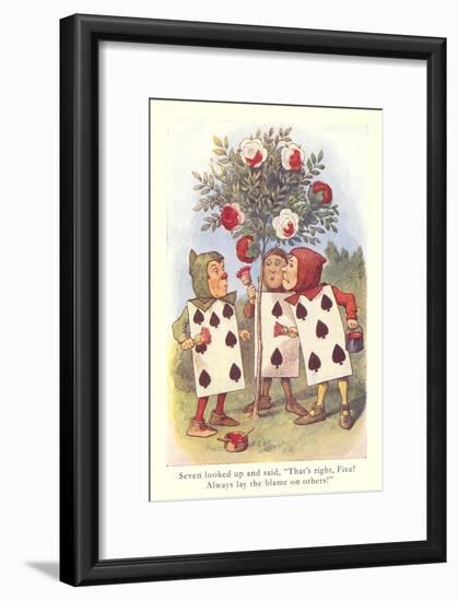 Alice in Wonderland, Painting Roses-null-Framed Premium Giclee Print