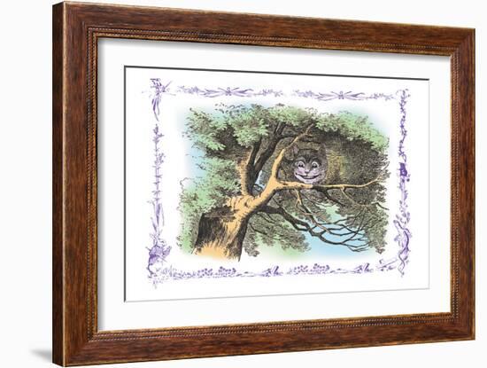 Alice in Wonderland: The Cheshire Cat-John Tenniel-Framed Art Print