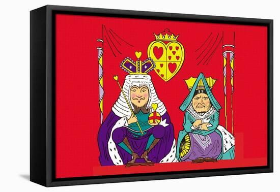 Alice in Wonderland: The King and Queen of Hearts-John Tenniel-Framed Stretched Canvas