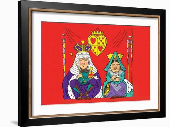 Alice in Wonderland: The King and Queen of Hearts-John Tenniel-Framed Art Print