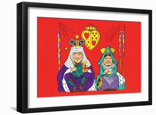 Alice in Wonderland: The King and Queen of Hearts-John Tenniel-Framed Art Print