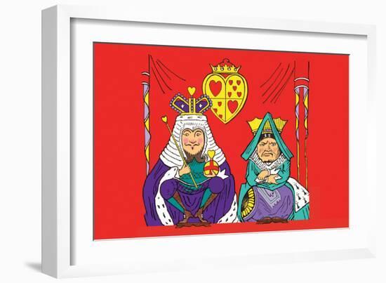 Alice in Wonderland: The King and Queen of Hearts-John Tenniel-Framed Art Print