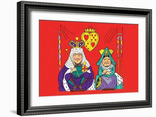 Alice in Wonderland: The King and Queen of Hearts-John Tenniel-Framed Art Print