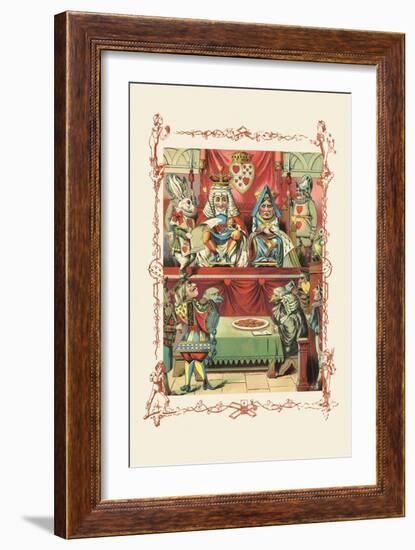 Alice in Wonderland: The King and Queen's Court-John Tenniel-Framed Art Print