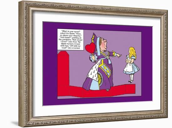 Alice in Wonderland: The Queen of Hearts-John Tenniel-Framed Art Print